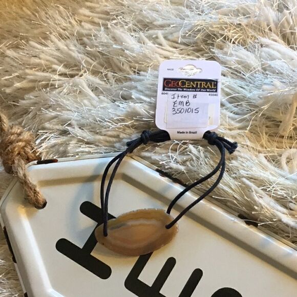 NATURL AGATE CORD BRACELET NWT UNISEX - Picture 8 of 11